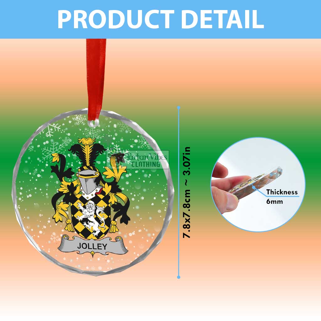 Jolley Irish Clan Christmas Glass Ornament with Coat of Arms - 2D-tartanvibesclothing