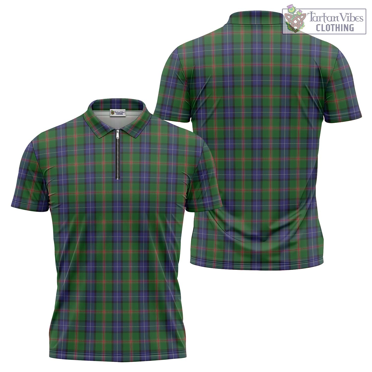 Jones Tartan Zipper Polo Shirt Unisex - Tartan Vibes Clothing