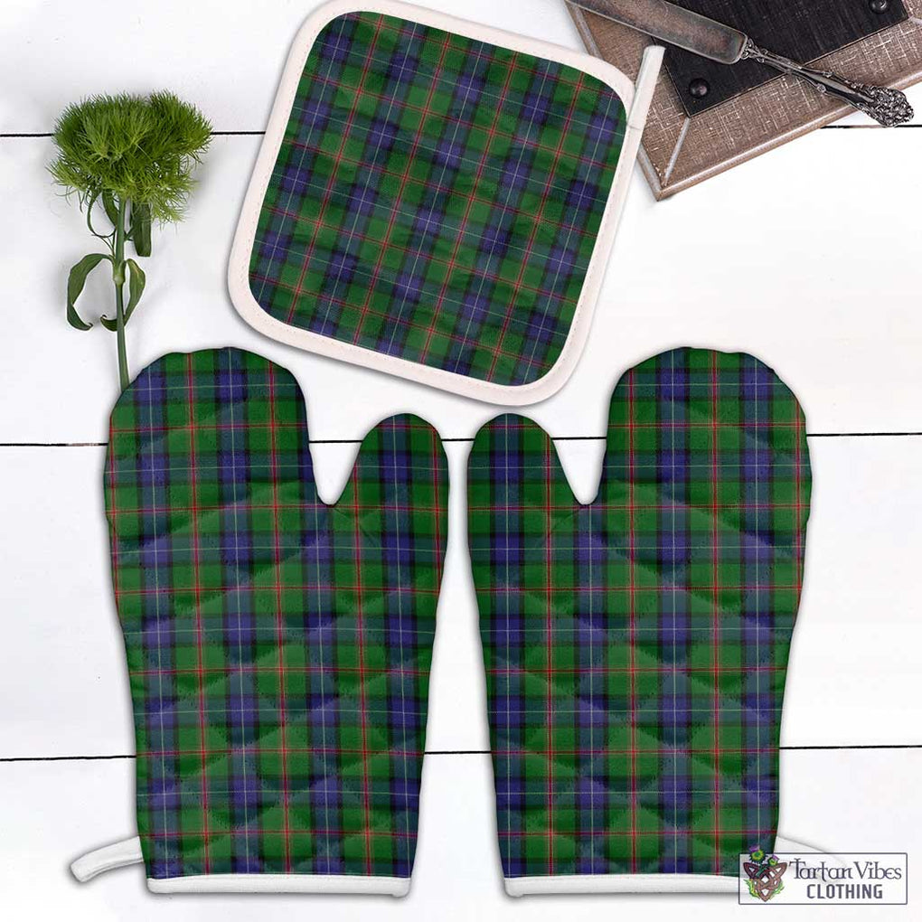 Jones Tartan Combo Oven Mitt & Pot-Holder Combo 2 Oven Mitt & 1 Pot-Holder Black - Tartan Vibes Clothing