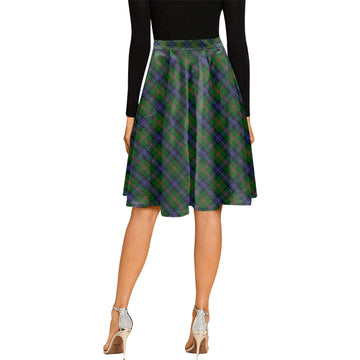 Jones Tartan Melete Pleated Midi Skirt Cross Style
