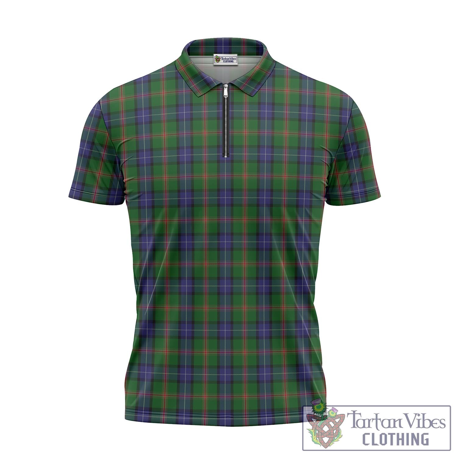 Jones Tartan Zipper Polo Shirt - Tartan Vibes Clothing