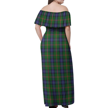 Jones Tartan Off Shoulder Long Dress - Tartan Vibes Clothing