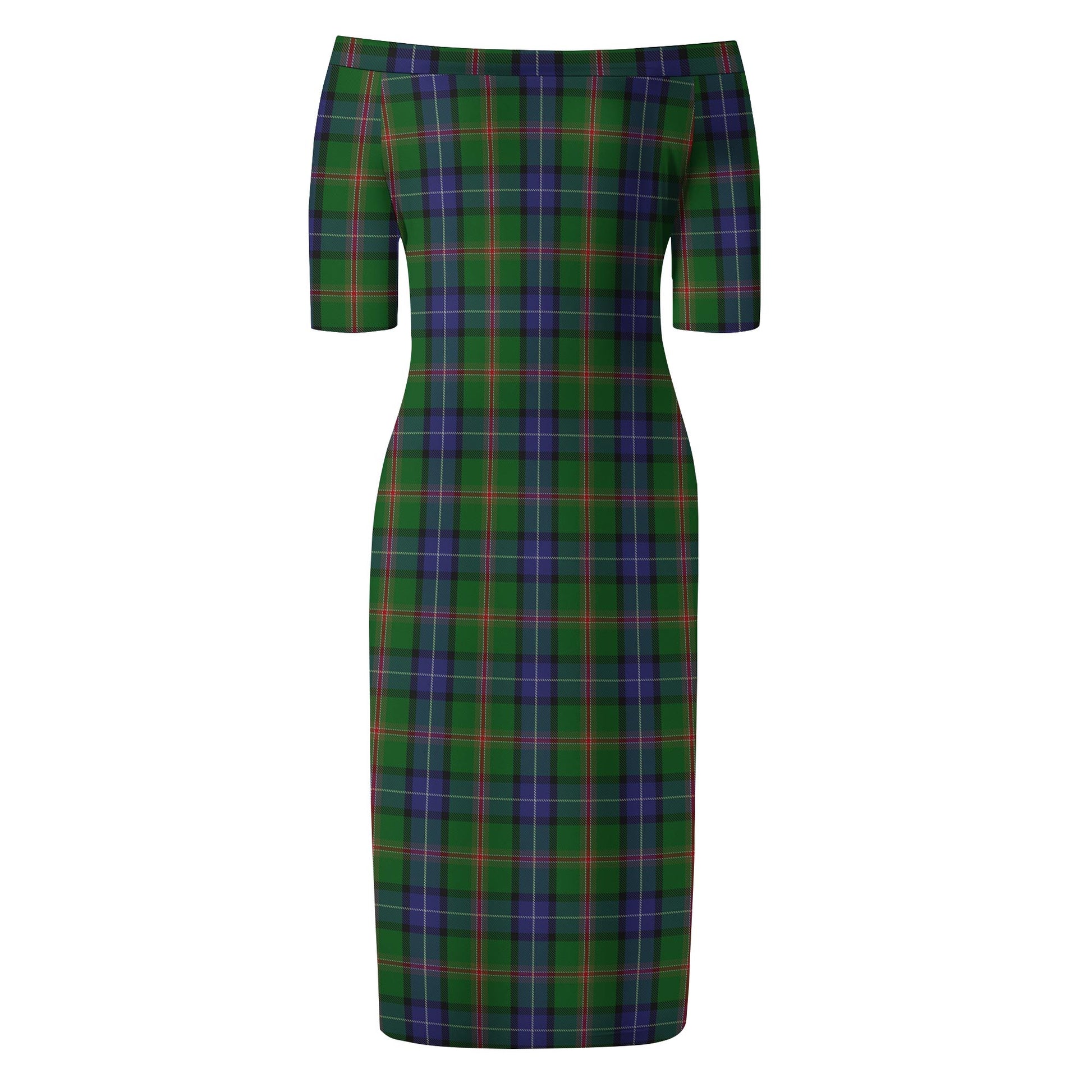 Jones Tartan Off Shoulder Lady Dress - Tartanvibesclothing