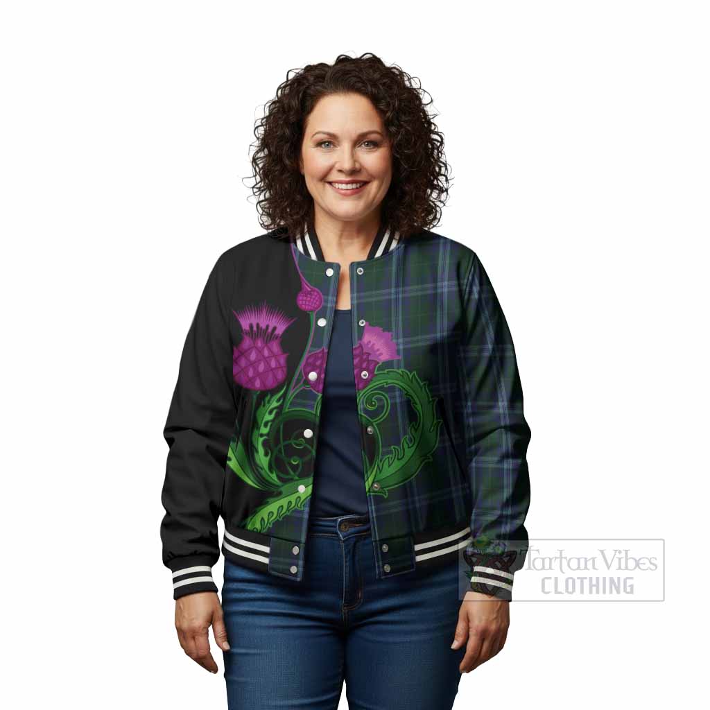 Jones of Wales Tartan Baseball Jacket Traditional Scottish Thistle