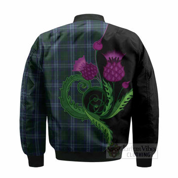 Jones of Wales Tartan Bomber Jacket Traditional Scottish Thistle