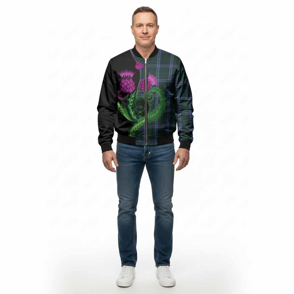 Jones of Wales Tartan Bomber Jacket Traditional Scottish Thistle