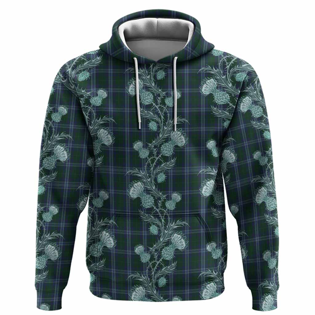 Jones of Wales Tartan Hoodie Seamless Scottish Thistle Flowers