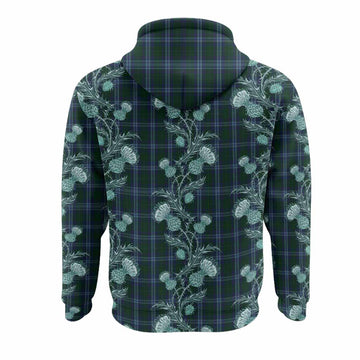 Jones of Wales Tartan Hoodie Seamless Scottish Thistle Flowers