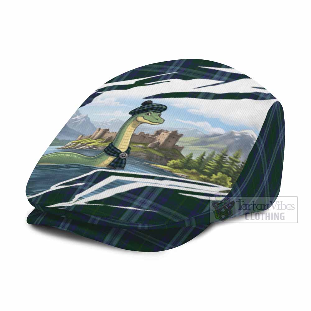 Jones of Wales Tartan Loch Ness Monster Scottish Heritage Art Flat Cap, Jeff Cap
