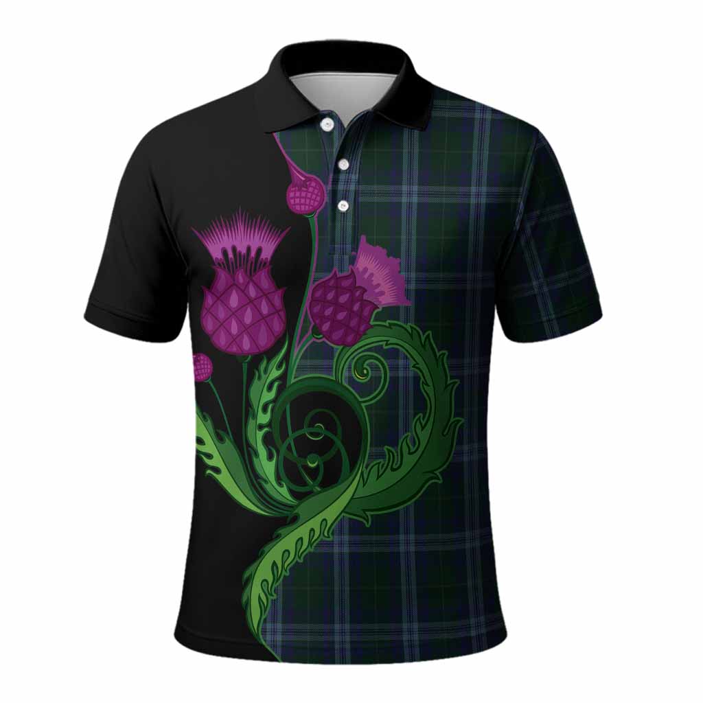 Jones of Wales Tartan Polo Shirt Traditional Scottish Thistle