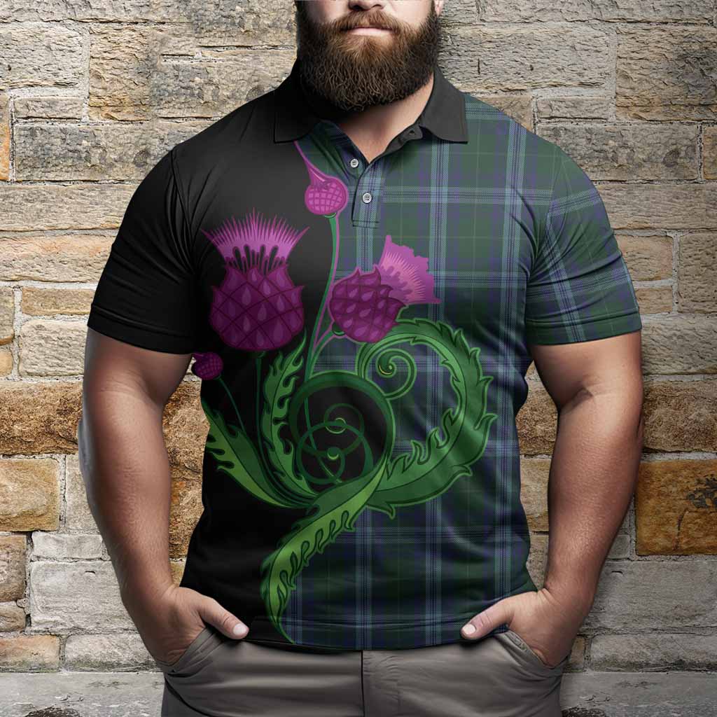 Jones of Wales Tartan Polo Shirt Traditional Scottish Thistle