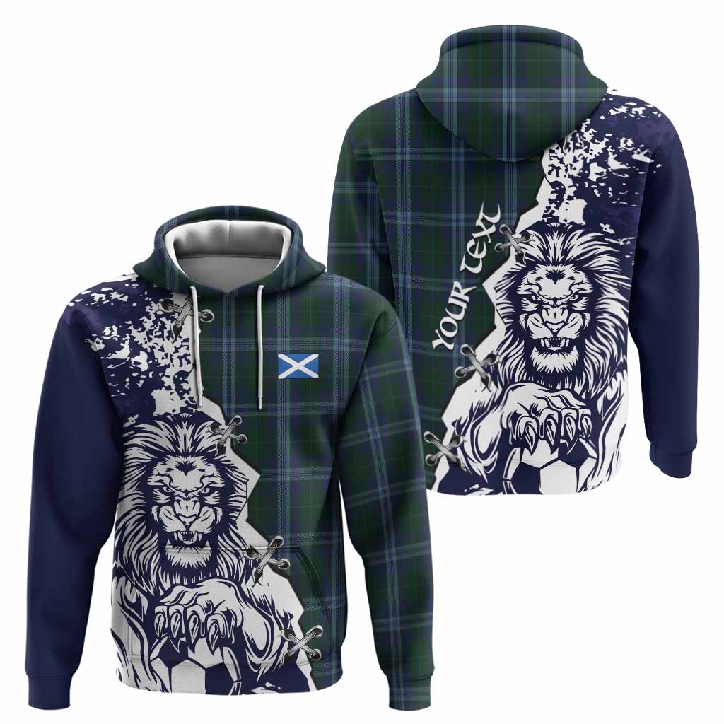 Jones of Wales Tartan Scottish Hoodie Angry Lion With Soccer Ball Style