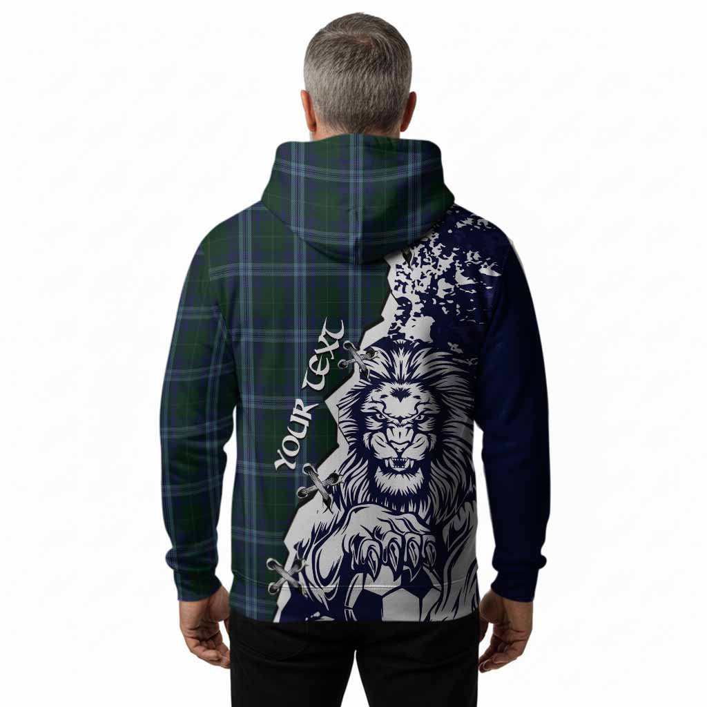 Jones of Wales Tartan Scottish Hoodie Angry Lion With Soccer Ball Style