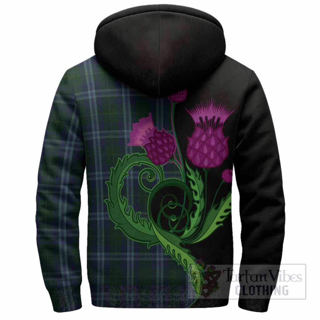 Jones of Wales Tartan Sherpa Hoodie Traditional Scottish Thistle
