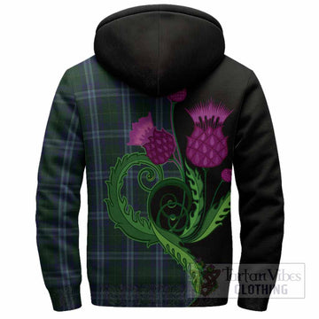 Jones of Wales Tartan Sherpa Hoodie Traditional Scottish Thistle