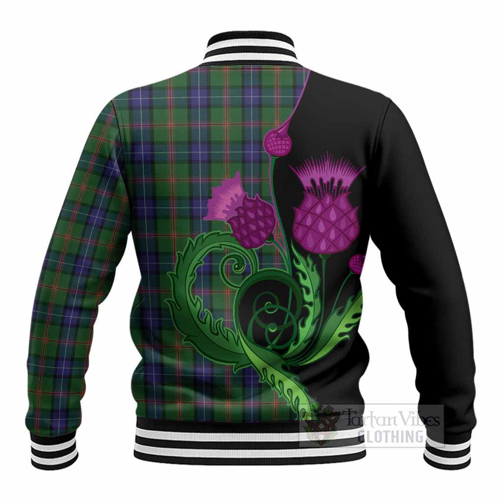 Jones Tartan Baseball Jacket Traditional Scottish Thistle