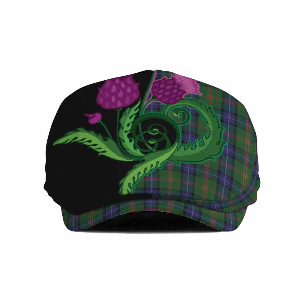 Jones Tartan Flat Cap, Jeff Cap Traditional Scottish Thistle
