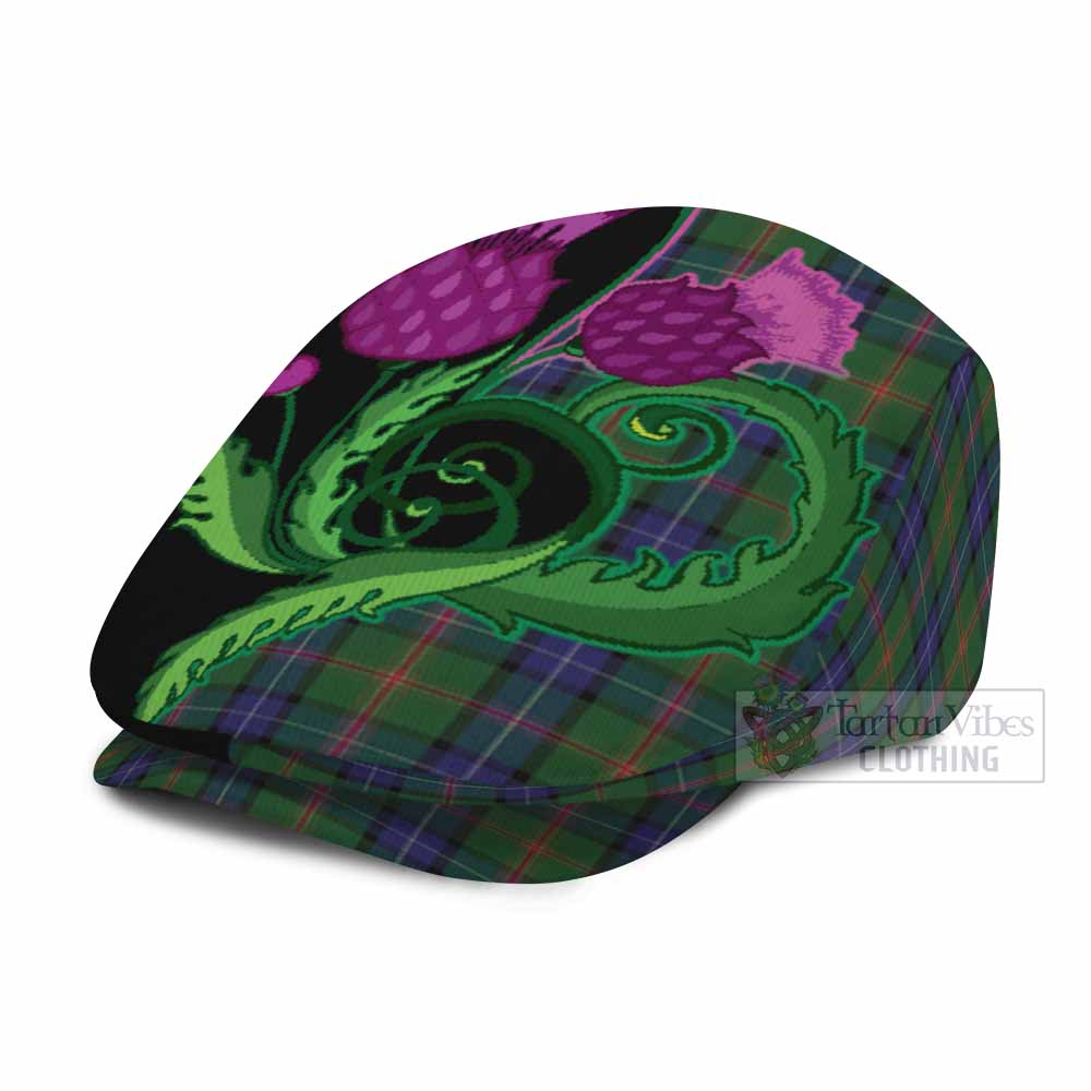 Jones Tartan Flat Cap, Jeff Cap Traditional Scottish Thistle