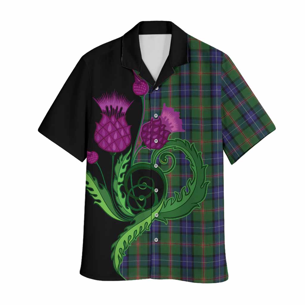 Jones Tartan Hawaiian Shirt Traditional Scottish Thistle