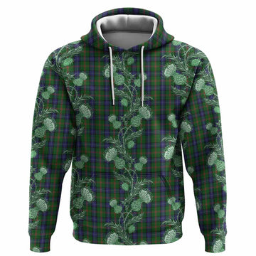 Jones Tartan Hoodie Seamless Scottish Thistle Flowers