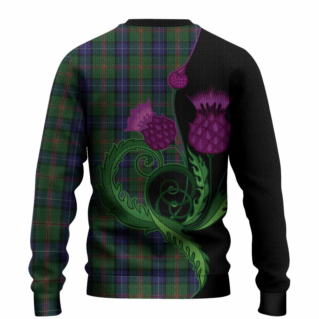 Jones Tartan Knitted Sweater Traditional Scottish Thistle