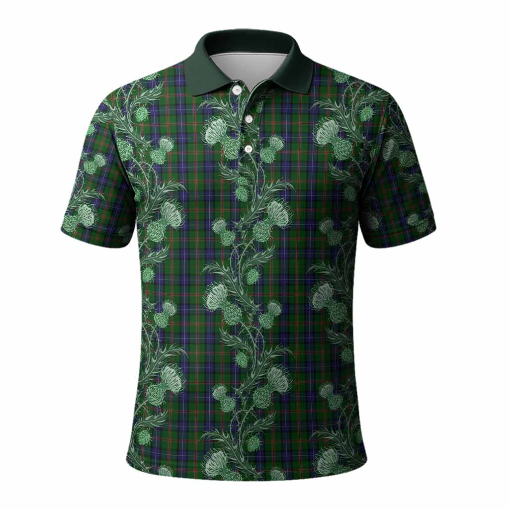 Jones Tartan Polo Shirt Seamless Scottish Thistle Flowers