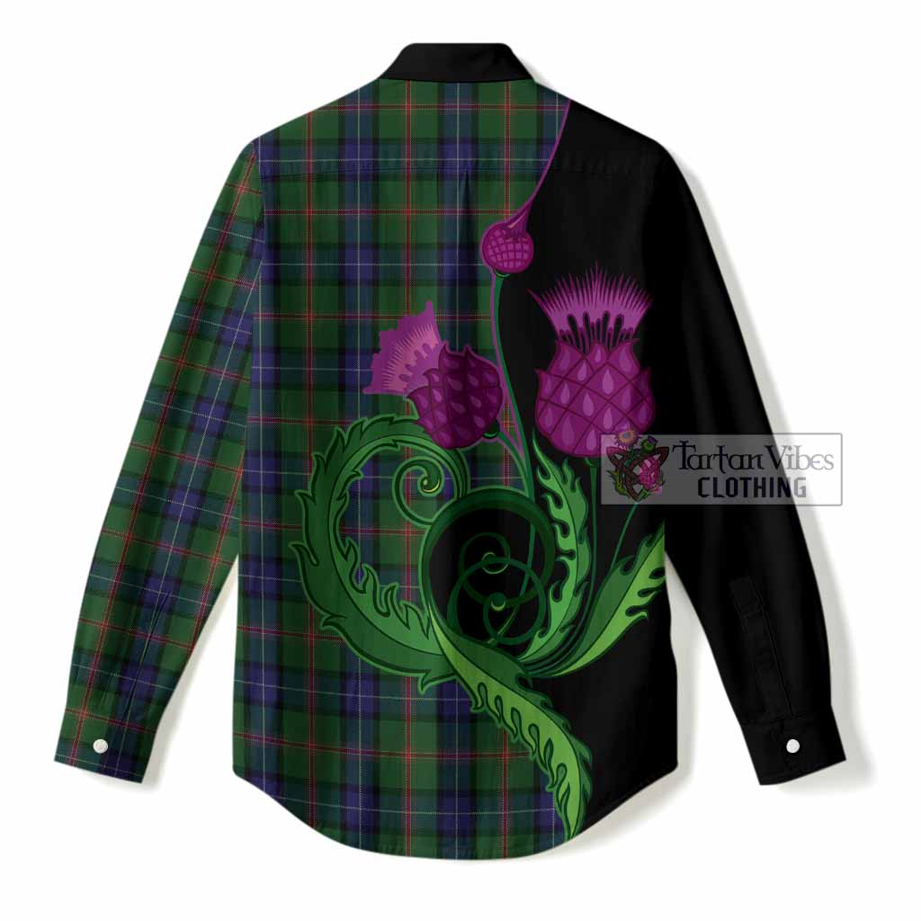 Jones Tartan Women Casual Shirt Traditional Scottish Thistle
