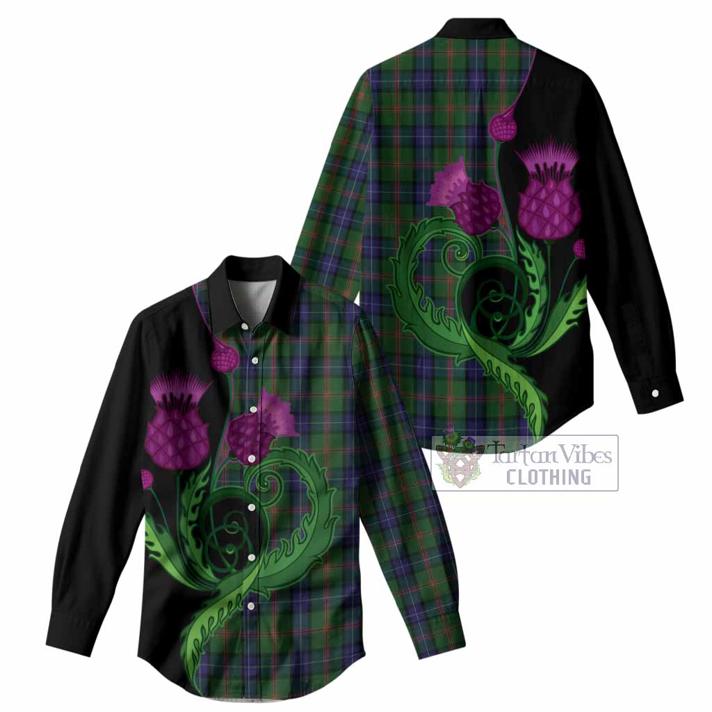 Jones Tartan Women Casual Shirt Traditional Scottish Thistle