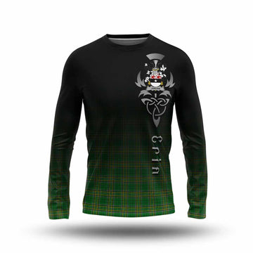 Tartan Vibes Clothing Jordan Irish Clan Long Sleeve T-Shirt with Coat of Arms Erin Go Bragh Celtic Inspired