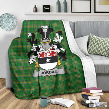 Tartan Vibes Clothing Jordan Irish Clan Tartan Blanket with Coat of Arms