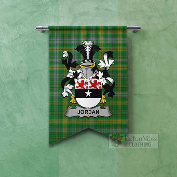 Jordan Irish Clan Tartan Gonfalon, Tartan Banner with Coat of Arms