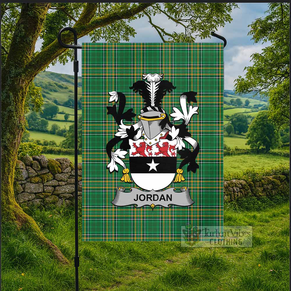 Jordan Irish Clan Tartan Flag with Coat of Arms