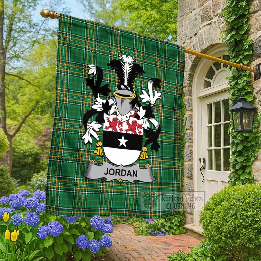 Jordan Irish Clan Tartan Flag with Coat of Arms