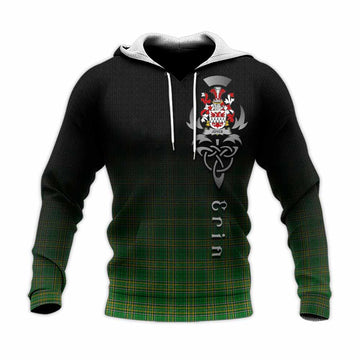 Tartan Vibes Clothing Joyce Irish Clan Knitted Hoodie with Coat of Arms Erin Go Bragh Celtic Inspired