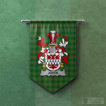Joyce Irish Clan Tartan Gonfalon, Tartan Banner with Coat of Arms
