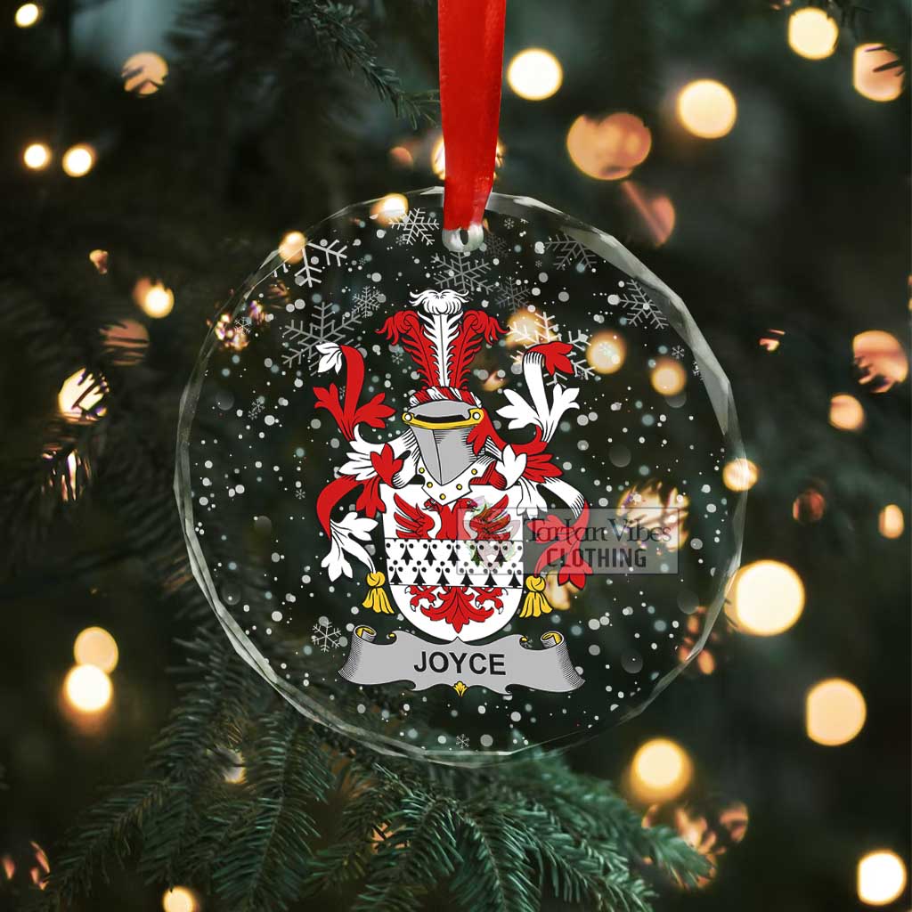 Joyce Irish Clan Christmas Glass Ornament with Coat of Arms - 2D-tartanvibesclothing