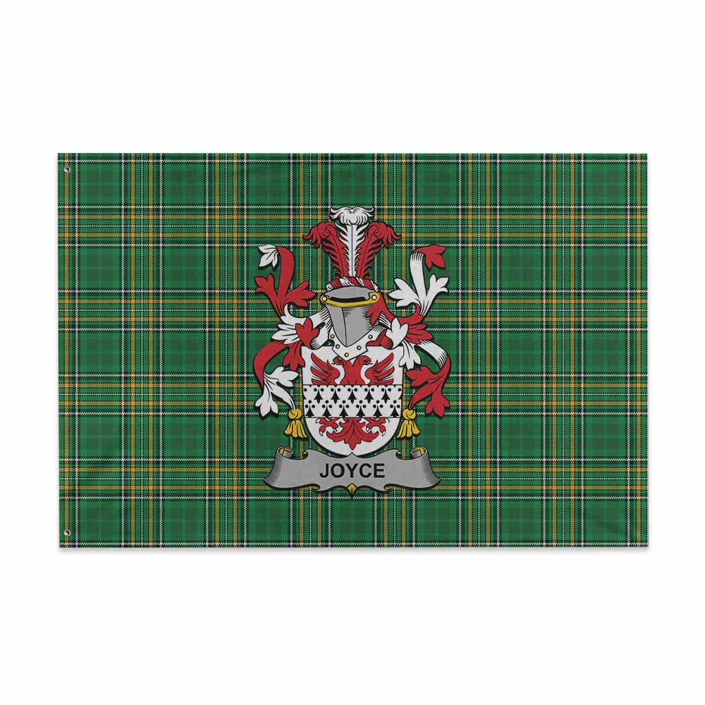 Tartan Vibes Clothing Joyce Irish Clan Tartan House Flag with Coat of Arms