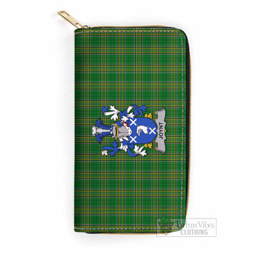 Tartan Vibes Clothing Joynt Irish Clan Tartan Women's Leather Wallet with Coat of Arms