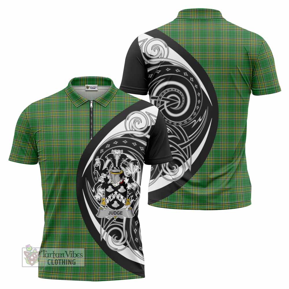 Tartan Vibes Clothing Judge Irish Clan Zipper Polo Shirt Celtic Circle Style