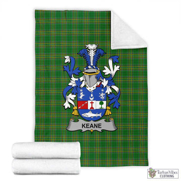Tartan Vibes Clothing Keane Irish Clan Tartan Blanket with Coat of Arms