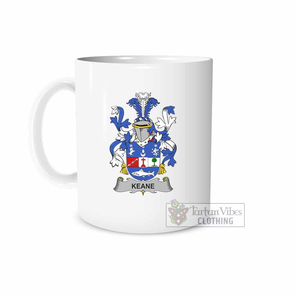 Keane Irish Clan Coat of Arms Ceramic Mug White - 2D-tartanvibesclothing