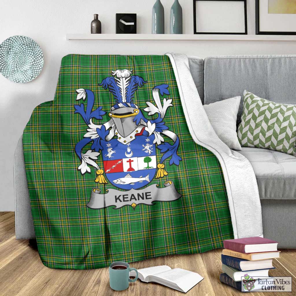 Keane Irish Clan Tartan Blanket with Coat of Arms - Tartan Vibes Clothing