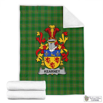 Kearney Irish Clan Tartan Blanket with Coat of Arms X-Large 59 x 79 inches 150 x 200 cm - Tartan Vibes Clothing