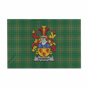 Kearney Irish Clan Tartan House Flag with Coat of Arms