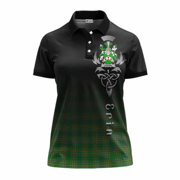 Kearns Irish Clan Women's Polo Shirt with Coat of Arms Erin Go Bragh Celtic Inspired Women - Tartan Vibes Clothing