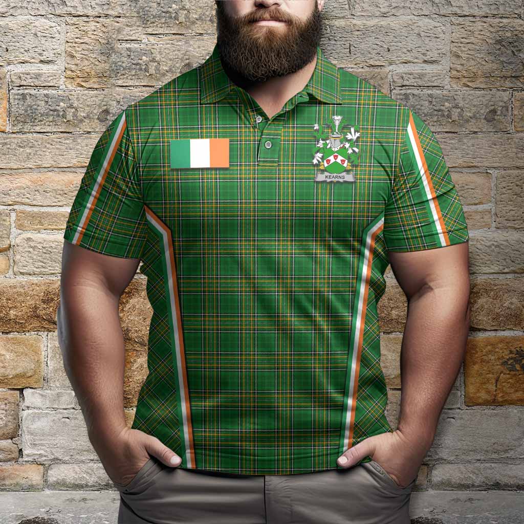 Kearns Irish Clan Coat of Arm Tartan Polo Shirt Flag Style