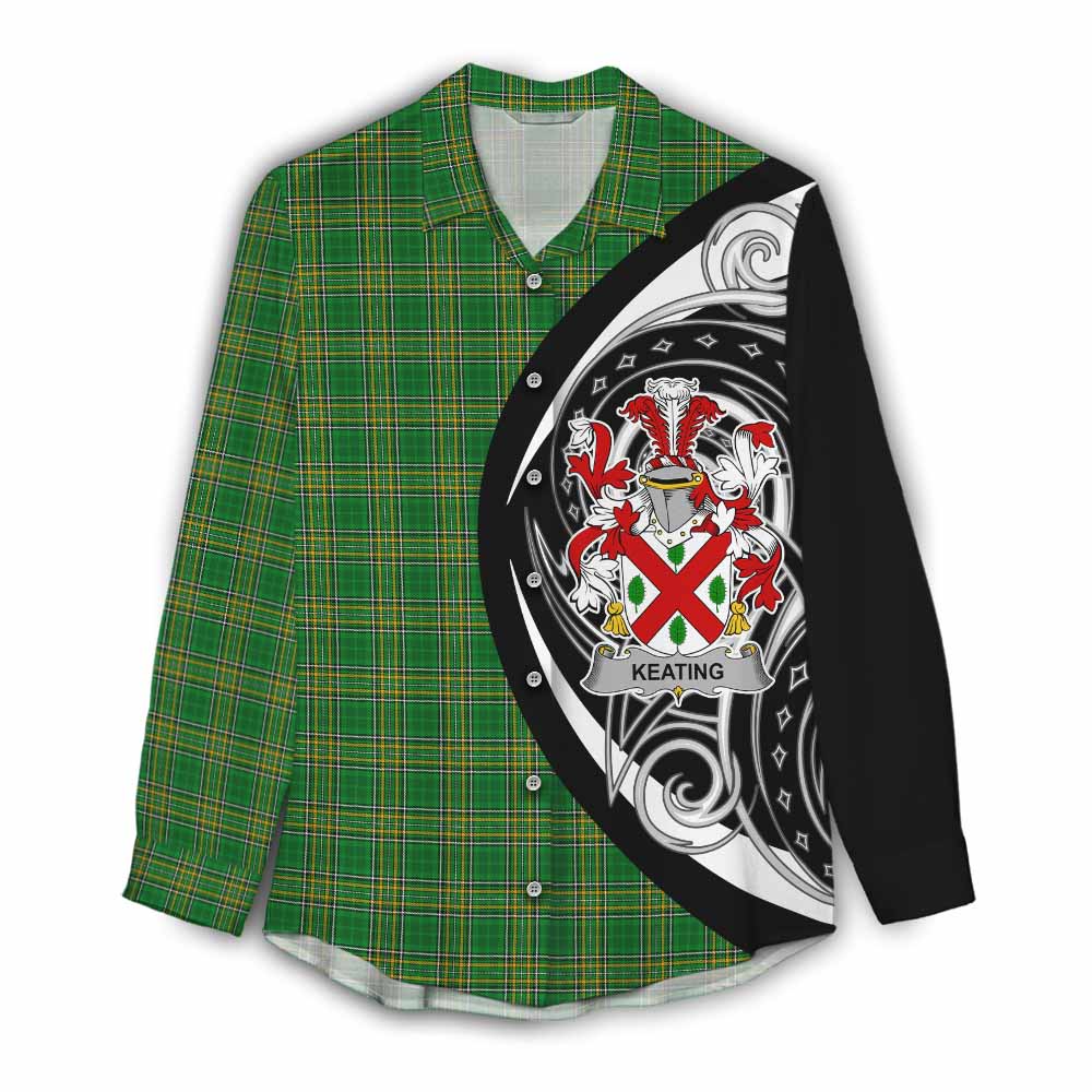 Tartan Vibes Clothing Keating Irish Clan Women's Casual Shirt Celtic Circle Style
