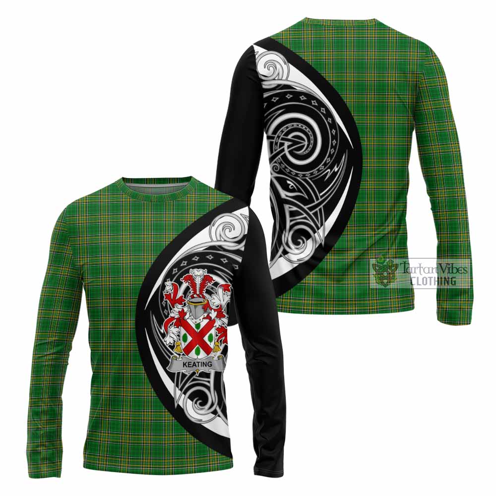 Tartan Vibes Clothing Keating Irish Clan Long Sleeve T-Shirt Celtic Circle Style