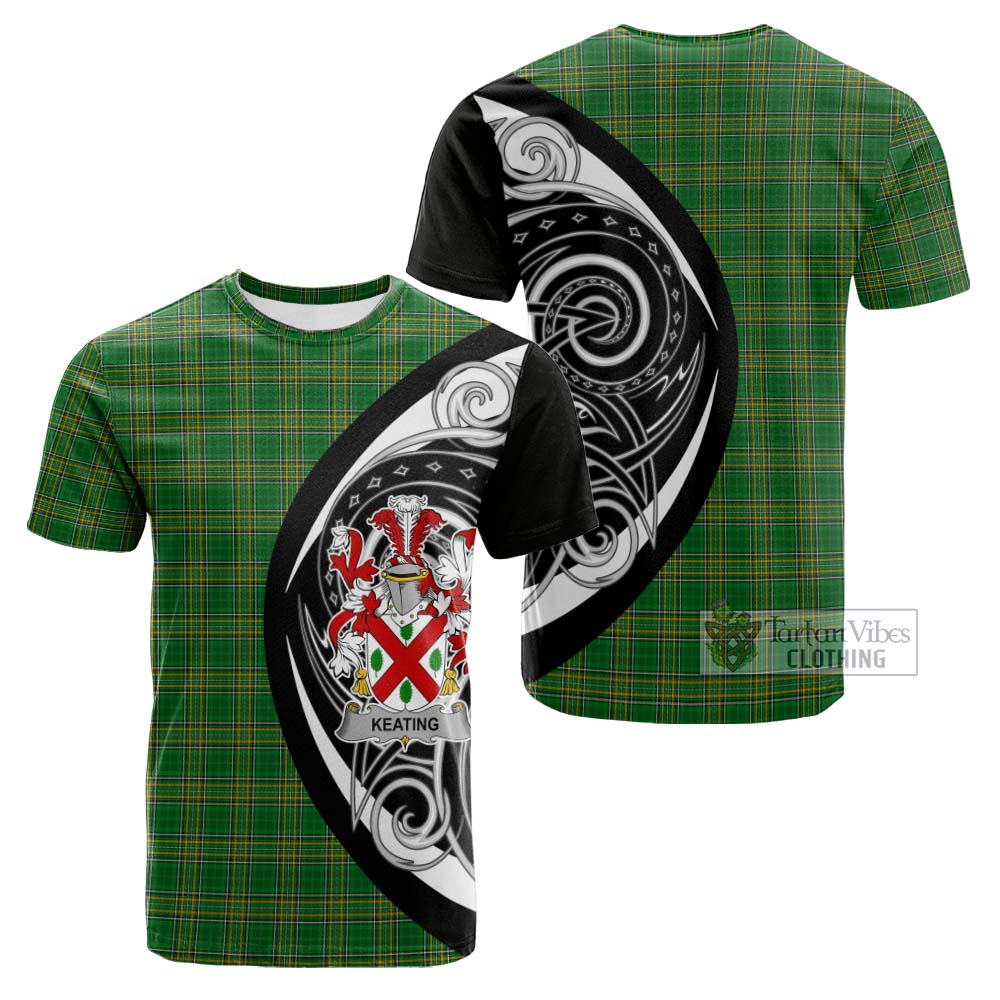 Tartan Vibes Clothing Keating Irish Clan Cotton T-shirt Celtic Circle Style