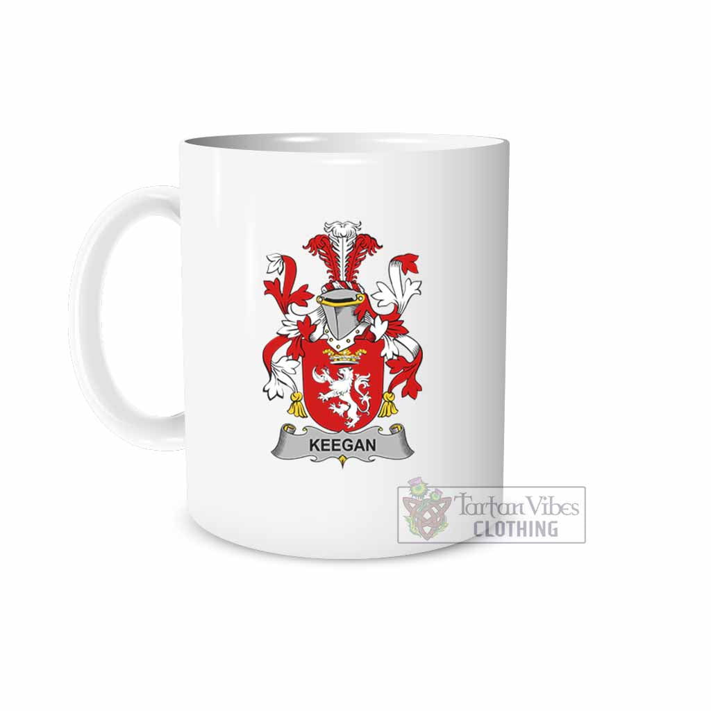Keegan Irish Clan Coat of Arms Ceramic Mug White - 2D-tartanvibesclothing